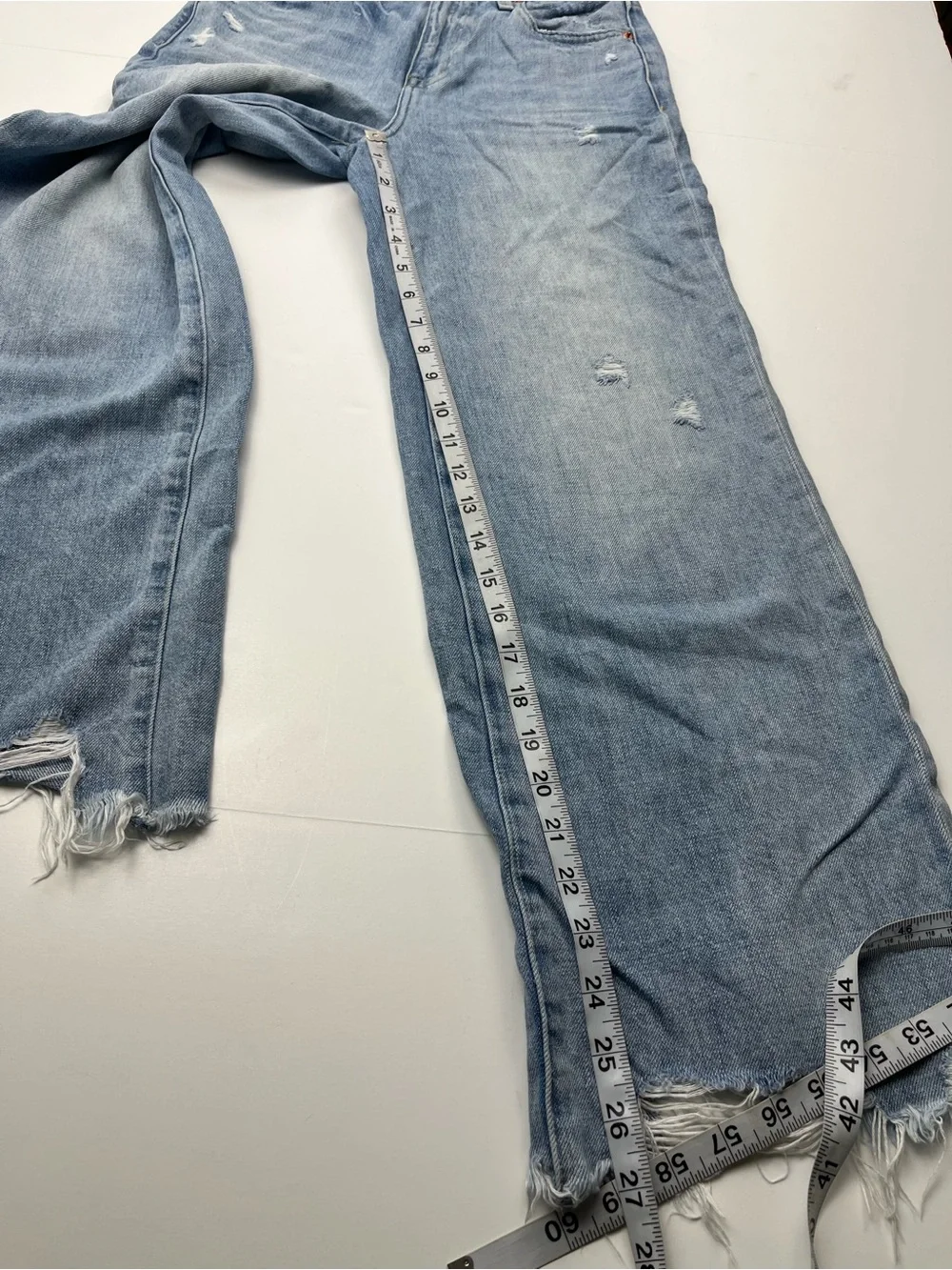 Pistola Women's Loretta High Rise Wide Leg Ankle Jean Size 24 Denim Frayed Hem